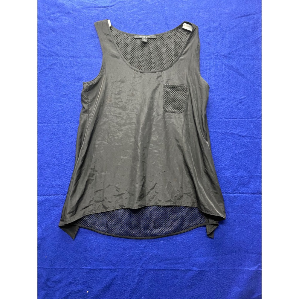 Goth Womens Insight Mesh High Low Tank Top S Black